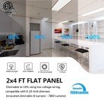 SEURON 2x4 LED Flat Panel Light, 4 Pack 7800LM LED Drop Ceiling Light Fixture, 5000K Flat Panel LED Ceiling Light 0-10V Dimmable 2x4 Recessed Edge-Lit Troffer Fixture for Office Kitchen, ETL Listed