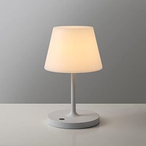 WEILAILUX Outdoor Battery Operated Table Lamp Waterproof, 4000mAh Cordless Table Lamp Rechargeable, Touch Dimmable Desk Lamp, LED Night Light for Patio Camping Restaurant Home, H9.6in, White