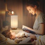 Table Lamps for Bedrooms Set of 2, Minimalist Bedside Lamps Set of 2 with Round Fabric Linen Shade,Reading Small Desk Lamp Set of 2 for Kids Room, Night Nightstand Lamp Set for Living Room, Office