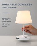 WEILAILUX Outdoor Battery Operated Table Lamp Waterproof, 4000mAh Cordless Table Lamp Rechargeable, Touch Dimmable Desk Lamp, LED Night Light for Patio Camping Restaurant Home, H9.6in, White
