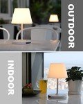WEILAILUX Outdoor Battery Operated Table Lamp Waterproof, 4000mAh Cordless Table Lamp Rechargeable, Touch Dimmable Desk Lamp, LED Night Light for Patio Camping Restaurant Home, H9.6in, White