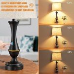 Upgraded Touch Lamps for Night Stands Set of 2 - Bedside Lamps with USB C+A, 3 Way Dimmable for Bedroom Living Room End Tables Office