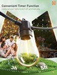 addlon 100FT LED Outdoor String Lights, Remote Dimmable Patio Lights with Timer & 3 Lighting Modes, 32 Shatterproof Edison Bulbs, Waterproof Connectable String Lights for Outside Backyard Porch Party