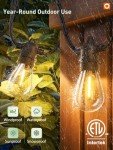 addlon 100FT LED Outdoor String Lights, Remote Dimmable Patio Lights with Timer & 3 Lighting Modes, 32 Shatterproof Edison Bulbs, Waterproof Connectable String Lights for Outside Backyard Porch Party