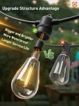 addlon 100FT LED Outdoor String Lights, Remote Dimmable Patio Lights with Timer & 3 Lighting Modes, 32 Shatterproof Edison Bulbs, Waterproof Connectable String Lights for Outside Backyard Porch Party