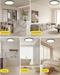 4pack 12 Inch Flush Mount Ceiling Light, 24w Led Ceiling Light, 3000k/4000k/6000k Selectable 2520lm Ceiling Lights, Super Slim Led Light Fixture for Bedroom Kitchen Living Dining Room Office (Black)