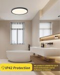 4pack 12 Inch Flush Mount Ceiling Light, 24w Led Ceiling Light, 3000k/4000k/6000k Selectable 2520lm Ceiling Lights, Super Slim Led Light Fixture for Bedroom Kitchen Living Dining Room Office (Black)