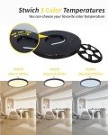 4pack 12 Inch Flush Mount Ceiling Light, 24w Led Ceiling Light, 3000k/4000k/6000k Selectable 2520lm Ceiling Lights, Super Slim Led Light Fixture for Bedroom Kitchen Living Dining Room Office (Black)