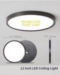 4pack 12 Inch Flush Mount Ceiling Light, 24w Led Ceiling Light, 3000k/4000k/6000k Selectable 2520lm Ceiling Lights, Super Slim Led Light Fixture for Bedroom Kitchen Living Dining Room Office (Black)
