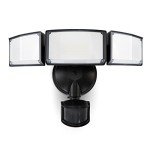 LUTEC 72W 7500LM LED Security Lights Motion Sensor Light Outdoor, 5000K Daylight, IP65 Waterproof, Dusk to Dawn, 3-Head Motion Detected Flood Light for Garage, Yard, Porch(Black)