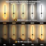 GOODATE Wall Sconces Set of Two with Remote, Stepless Colors 3000K-6500K & Stepless Dimming, Hardwire or Plug-in, 180° Rotate, LED Black Plug in Wall Sconces with Timer & Night Light, 23.6 Inches