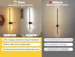 GOODATE Wall Sconces Set of Two with Remote, Stepless Colors 3000K-6500K & Stepless Dimming, Hardwire or Plug-in, 180° Rotate, LED Black Plug in Wall Sconces with Timer & Night Light, 23.6 Inches