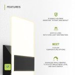 ASD 12 Inch LED Indoor Wall Sconce - Modern Interior 12W 2700K-5000K Adjustable Dimmable Wall Mounted Light Fixtures, Acrylic Glass Wall Lights for Stairway, Hallway - UL, Matte Black, 2 Pack
