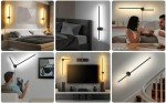 GOODATE Wall Sconces Set of Two with Remote, Stepless Colors 3000K-6500K & Stepless Dimming, Hardwire or Plug-in, 180° Rotate, LED Black Plug in Wall Sconces with Timer & Night Light, 23.6 Inches