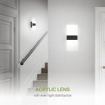 ASD 12 Inch LED Indoor Wall Sconce - Modern Interior 12W 2700K-5000K Adjustable Dimmable Wall Mounted Light Fixtures, Acrylic Glass Wall Lights for Stairway, Hallway - UL, Matte Black, 2 Pack
