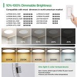 TALOYA 18 Inch Flush Mount Led Ceiling Light Fixture 5 Color Temperature Settings Round Surface Mounted Fixture Dimmable Ultra Slim Ceiling Lamp for Living Room