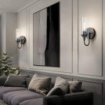 Aipsun Black Wall Sconces Set of Two, Sconces Wall Lighting Hardwired Wall Sconce Indoor Wall Light for Living Room Hallway (Exclude Bulb)