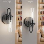 Aipsun Black Wall Sconces Set of Two, Sconces Wall Lighting Hardwired Wall Sconce Indoor Wall Light for Living Room Hallway (Exclude Bulb)
