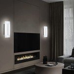 LMQNINE Modern LED Acrylic Wall Sconce Warm White Light Chrome 6000K for Bedroom Corridor Stairs Bathroom Indoor Lighting Fixture Lamps Home Room Decor (2-Pack)…