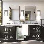 Wall Sconces Set of 2 Modern Vanity Lights with Double Clear Glass Shade Matte Black Indoor Farmhouse Wall Light for Bathroom Living Room Bedroom Hallway Bulb E26 Base (Silver, 2PCS)