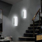 LMQNINE Modern LED Acrylic Wall Sconce Warm White Light Chrome 6000K for Bedroom Corridor Stairs Bathroom Indoor Lighting Fixture Lamps Home Room Decor (2-Pack)…