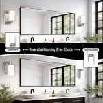 Wall Sconces Set of 2 Modern Vanity Lights with Double Clear Glass Shade Matte Black Indoor Farmhouse Wall Light for Bathroom Living Room Bedroom Hallway Bulb E26 Base (Silver, 2PCS)