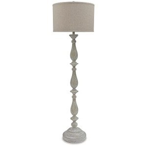 Signature Design by Ashley L235341 Vintage Casual Bernadate Poly Floor Lamp with Drum Shade, Taupe