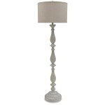 Signature Design by Ashley L235341 Vintage Casual Bernadate Poly Floor Lamp with Drum Shade, Taupe