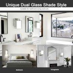 Wall Sconces Set of 2 Modern Vanity Lights with Double Clear Glass Shade Matte Black Indoor Farmhouse Wall Light for Bathroom Living Room Bedroom Hallway Bulb E26 Base (Silver, 2PCS)
