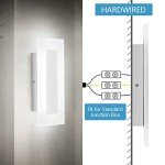 LMQNINE Modern LED Acrylic Wall Sconce Warm White Light Chrome 6000K for Bedroom Corridor Stairs Bathroom Indoor Lighting Fixture Lamps Home Room Decor (2-Pack)…