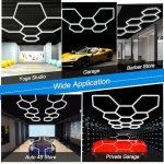 LZHOME Hexagon LED Garage Light: 25 Pack Updated Bigger Size, 26400LM Super Bright Car Detailing Ceiling LED Shop Light for Warehouse Workshop Gym Basement Car Care Wash Room