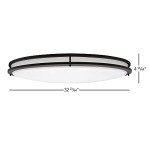 Maxxima 32" Oval Black LED Ceiling Mount Light Fixture, 5500 Lumens, 3 CCT Color Selectable 3000K/4000K/5000K, Dimmable Flush Mount Indoor Light, Perfect for Kitchen or Bedroom Lighting