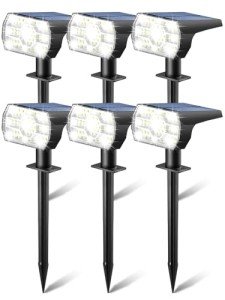 Kaxiida Solar Lights Outdoor Waterproof IP68, 3 Lighting Models Solar Powered Spot Lights Outdoor, 56LED Solar Lights Dusk to Dawn for Yard Patio Garden Pathway Landscape Lighting