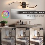 CANEOE Modern Led Wall Light, 39inch Black Indoor Led Wall Sconce Lighting, Bathroom Vanity Light Fixtures Over Mirror for Living Room Hallway Bedroom Bedside Wall Lamp (Warm White, 3000K)