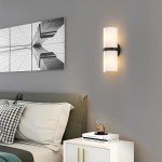 irotine Black LED Wall Sconce Set of 2 Indoor Hardwired Up and Down Wall Lights for Living Room Bedroom Hallway Corridor Warm White 3000K (with G9 Bulbs)