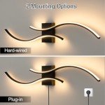 CANEOE Modern Led Wall Light, 39inch Black Indoor Led Wall Sconce Lighting, Bathroom Vanity Light Fixtures Over Mirror for Living Room Hallway Bedroom Bedside Wall Lamp (Warm White, 3000K)