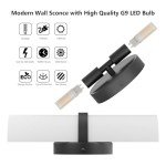 irotine Black LED Wall Sconce Set of 2 Indoor Hardwired Up and Down Wall Lights for Living Room Bedroom Hallway Corridor Warm White 3000K (with G9 Bulbs)