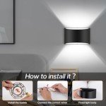 Aiilsmp 4 Pack Wall Sconces Indoor Black Modern LED Wall Sconce Hardwired Up and Down Wall Light Fixture for Bedroom Hallway Corridor Cool White 6000K(with G9 Bulbs)