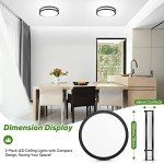 2-Pack 36W LED Ceiling Lights Black, 13inch Flush Mount Light Fixtures 3600LM 2700K/3000K/4000K/5000K/6500K Color Changing Ceiling Lights, Modern Dimmable Lighting for Kitchen Living Room Bedroom