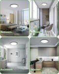 zemty 6Pack 12 Inch LED Flush Mount Ceiling Light, 28W 3200lm Black Thin Flat Surface Mount Lights, 3 Color Temperature in One 3000k/4500k/6000K Low Profile Lighting Fixture for Bathroom Kitchen