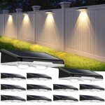 Brightever Solar Fence Lights Outdoor 12-Pack, Waterproof LED Solar Powered Deck Lights with 3 Modes (3000K/4500K/6500K) for Outside, Step, Stairs, Balcony, Yard, Patio, Walkway, Pathway, Railing