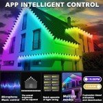 100FT Permanent Outdoor RGB Lights,Waterproof Smart LED Eaves Lights with App/Remote Control,for Christmas and All Holiday Decor,Daily and Accent Lighting,House Roof and Garden Lighting
