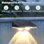 Brightever Solar Fence Lights Outdoor 12-Pack, Waterproof LED Solar Powered Deck Lights with 3 Modes (3000K/4500K/6500K) for Outside, Step, Stairs, Balcony, Yard, Patio, Walkway, Pathway, Railing