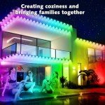 100FT Permanent Outdoor RGB Lights,Waterproof Smart LED Eaves Lights with App/Remote Control,for Christmas and All Holiday Decor,Daily and Accent Lighting,House Roof and Garden Lighting