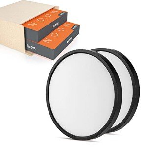 TALOYA Surface Mount LED Ceiling Light 12 Inch-2 Pack Black Shell, Equivalent to Traditional 200W Bulb Light for Kitchen Bedroom Utility Closet Room,3 in 1(3000k/4000k/6500k)