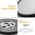 TALOYA Surface Mount LED Ceiling Light 12 Inch-2 Pack Black Shell, Equivalent to Traditional 200W Bulb Light for Kitchen Bedroom Utility Closet Room,3 in 1(3000k/4000k/6500k)