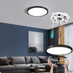 TALOYA Surface Mount LED Ceiling Light 12 Inch-2 Pack Black Shell, Equivalent to Traditional 200W Bulb Light for Kitchen Bedroom Utility Closet Room,3 in 1(3000k/4000k/6500k)