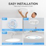 WKONCLDY 6PACK 3200lm LED Flush Mount Ceiling Light, Super Slim 12 inch LED Ceiling Light, 5000K Daylight LED Ceiling Light for Bedroom, Living Room, Dining Room, Garage and Office (White, Six Pack)
