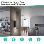 Edwarmlux Indoor Wall Sconces, Modern Wall Lights, Up and Down Wall Mount Light, Dimmable Hardwired Wall Light for Bedroom, Living Room, Hallway, GU10 Bulbs Excluded, 2 Pack (Matt Black)