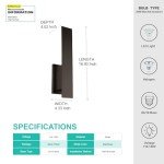 Edwarmlux Indoor Wall Sconces, Modern Wall Lights, Up and Down Wall Mount Light, Dimmable Hardwired Wall Light for Bedroom, Living Room, Hallway, GU10 Bulbs Excluded, 2 Pack (Matt Black)